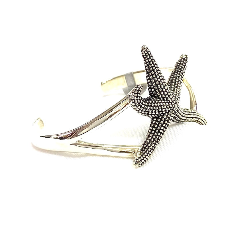 Oxidize Silver Starfish Design Cuff Bracelet