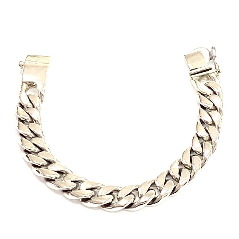 Sturdy Curb Link Silver Bracelet