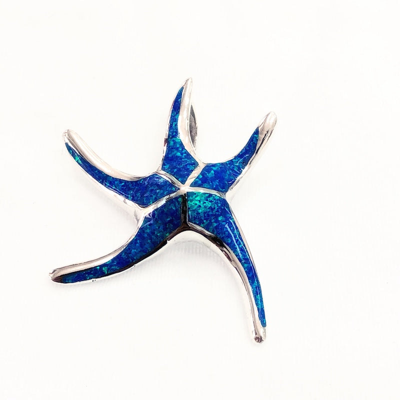 Striking Blue Opal Starfish Pendant