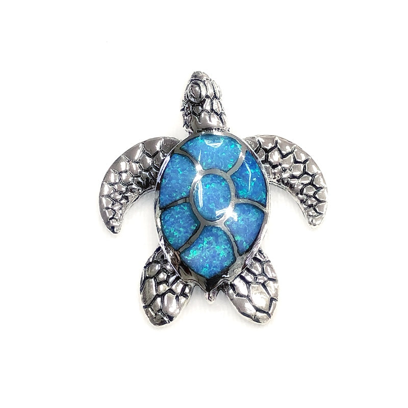 Gorgeous Blue Opal Turtle Pendant