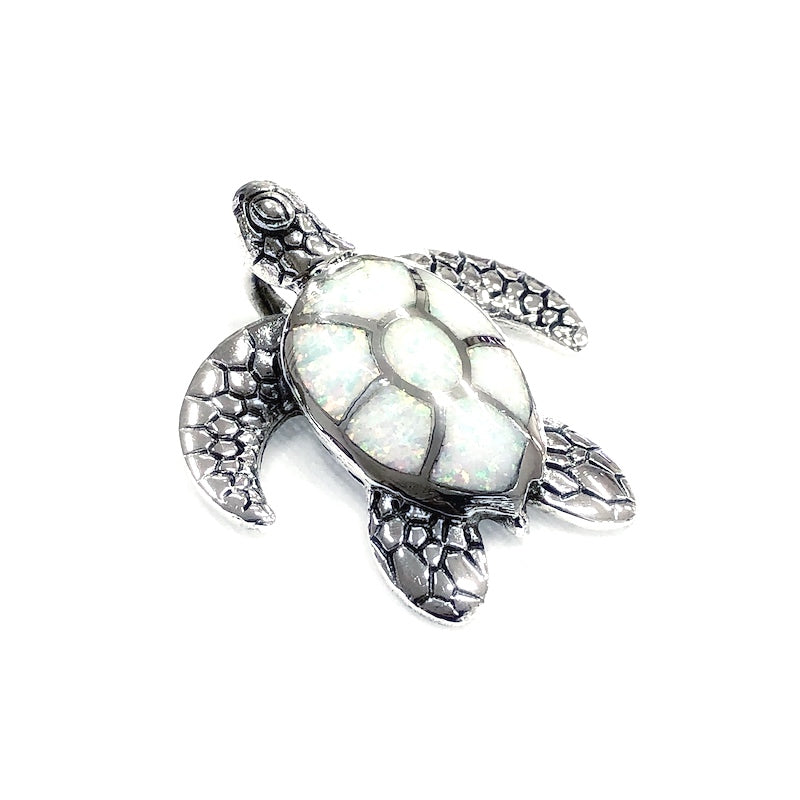 Gorgeous White Opal Turtle Pendants
