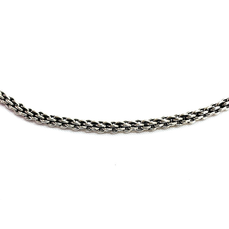 Fine Braided Rings Silver Chain