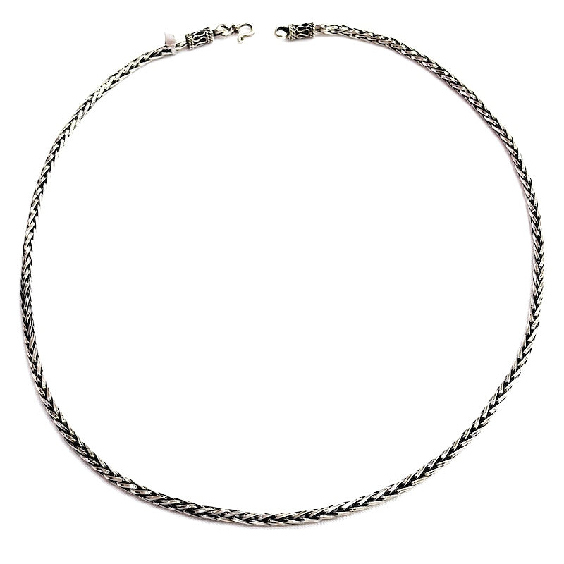 Fine Braided Style Silver Chain