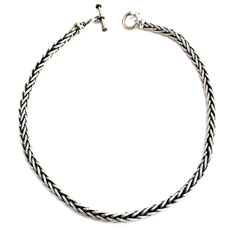 Sturdy Braided Style Silver Chain