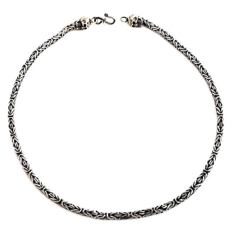 Fine Byzantine & Skulls Design Silver Chain