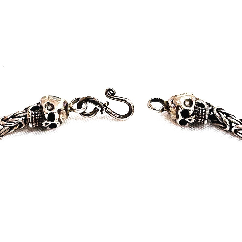 Fine Byzantine & Skulls Design Silver Chain
