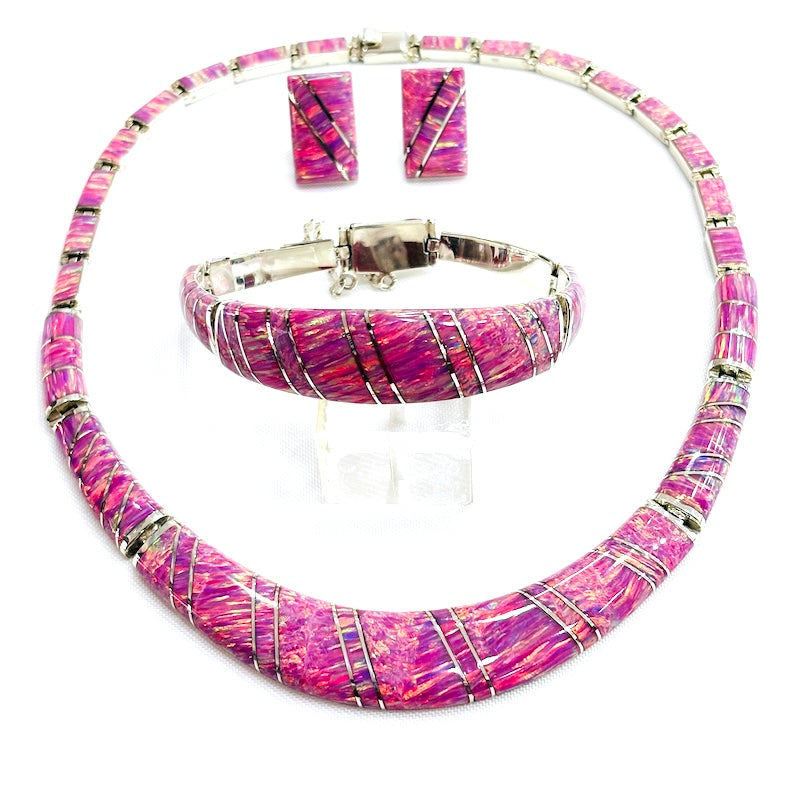 Spectacular Pink Opal & Silver Set