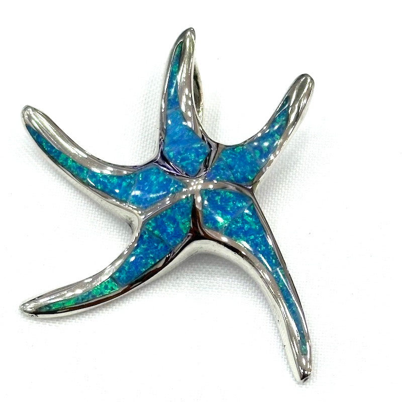 Light Blue Opal Starfish Pendant