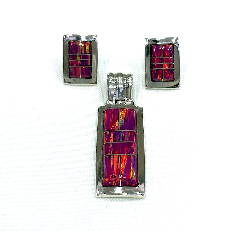 Silver & Pink Opal 3 Piece Set