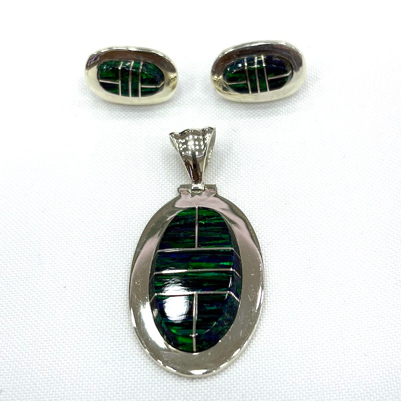 Elegant Dark Green Opal 3 Piece Set