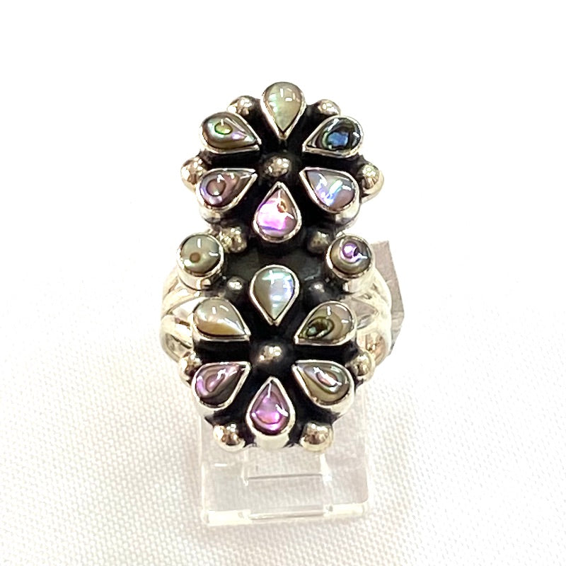 Abalone Shell Flowers Design Ring