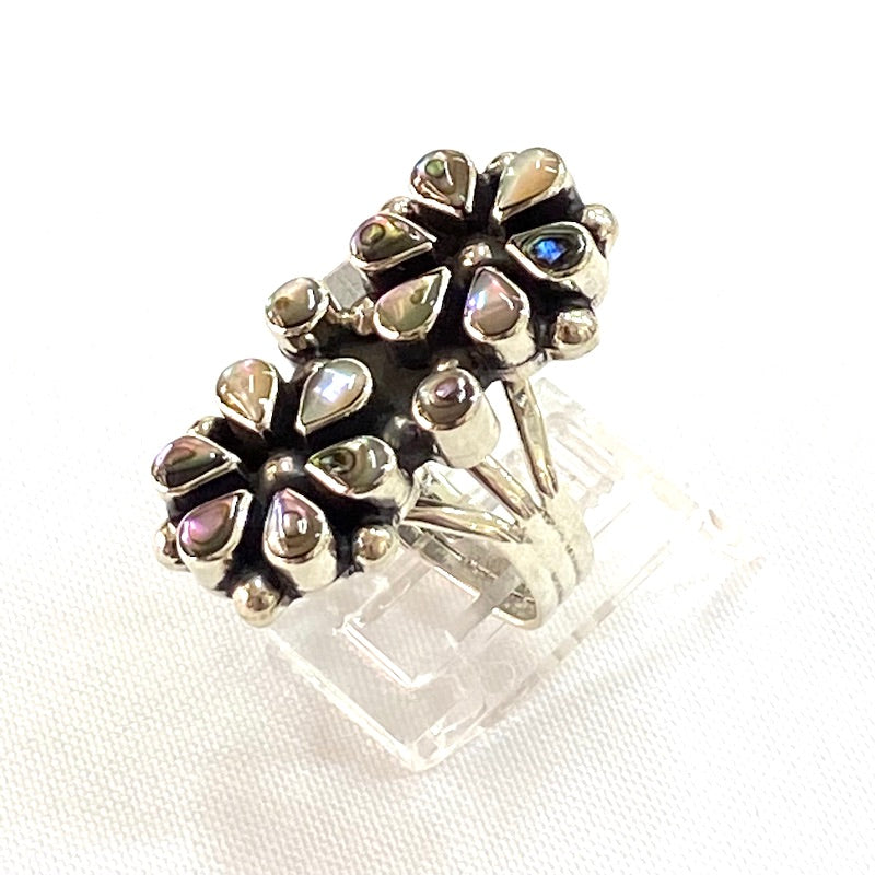 Abalone Shell Flowers Design Ring