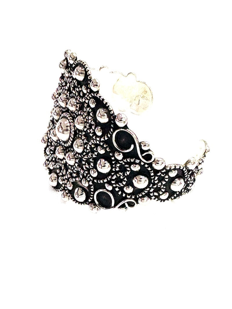 Vintage Style Wide Silver Cuff Bracelets
