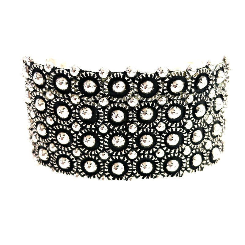 Elegant Wide Vintage Look Cuff Bracelet