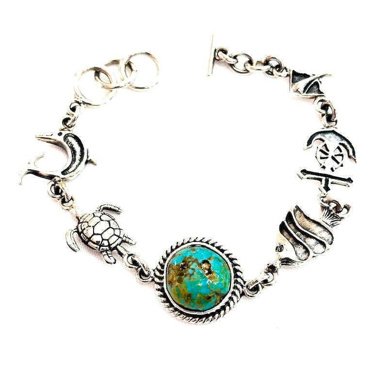 Unique Sea Life Theme Silver Bracelet