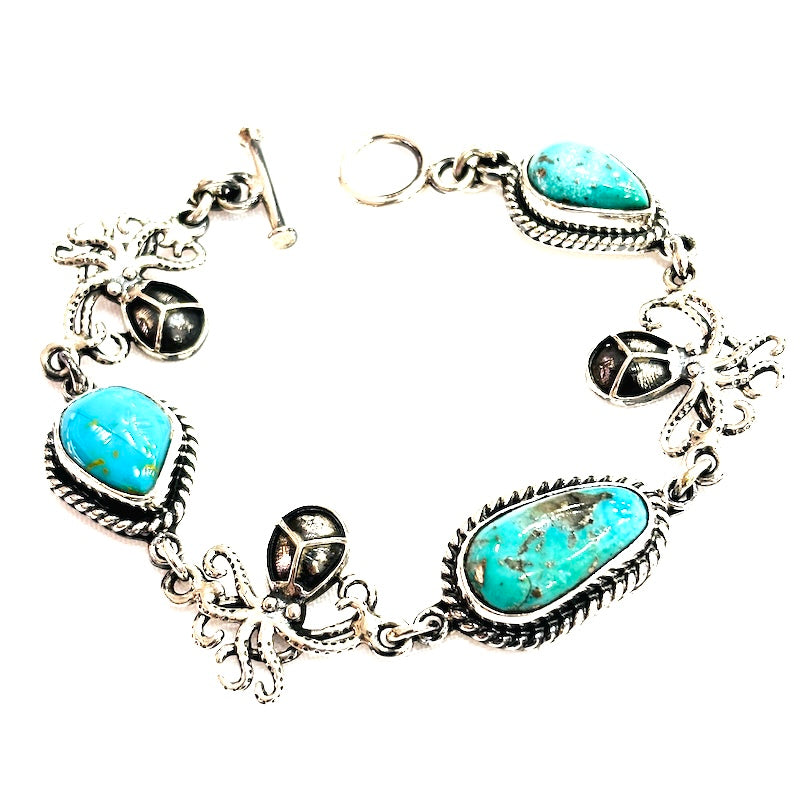 Unique Turquoise & Octopus Bracelet
