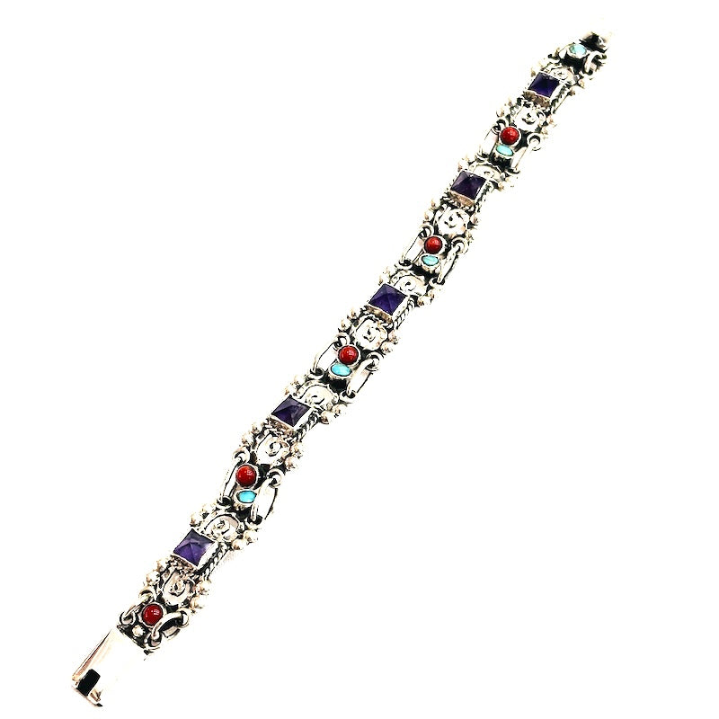 Classic Barroco Style Silver Bracelet