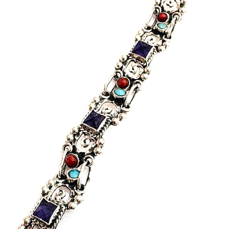 Classic Barroco Style Silver Bracelet
