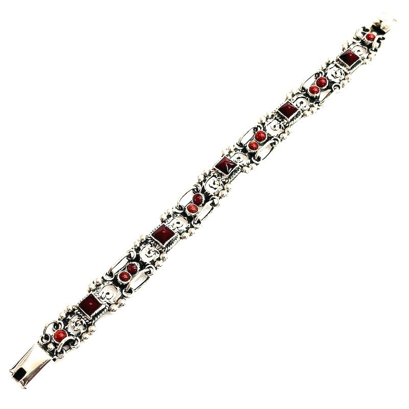 Classic Red Onyx Barroco Style Bracelet