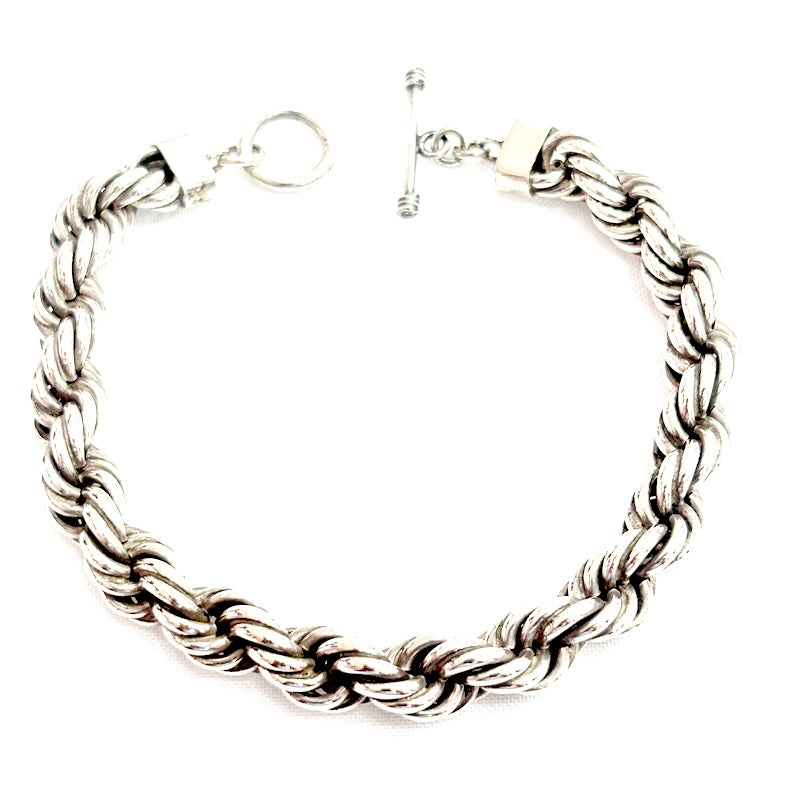 Classic Silver Rope Link Bracelet