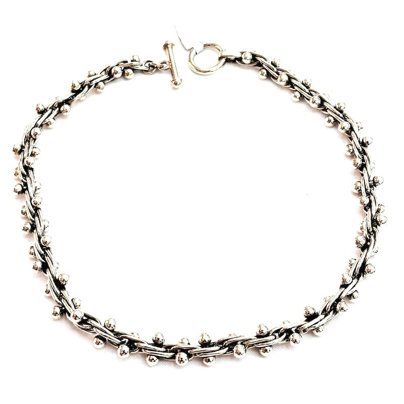 Small Size Silver Pearls Design Necklace