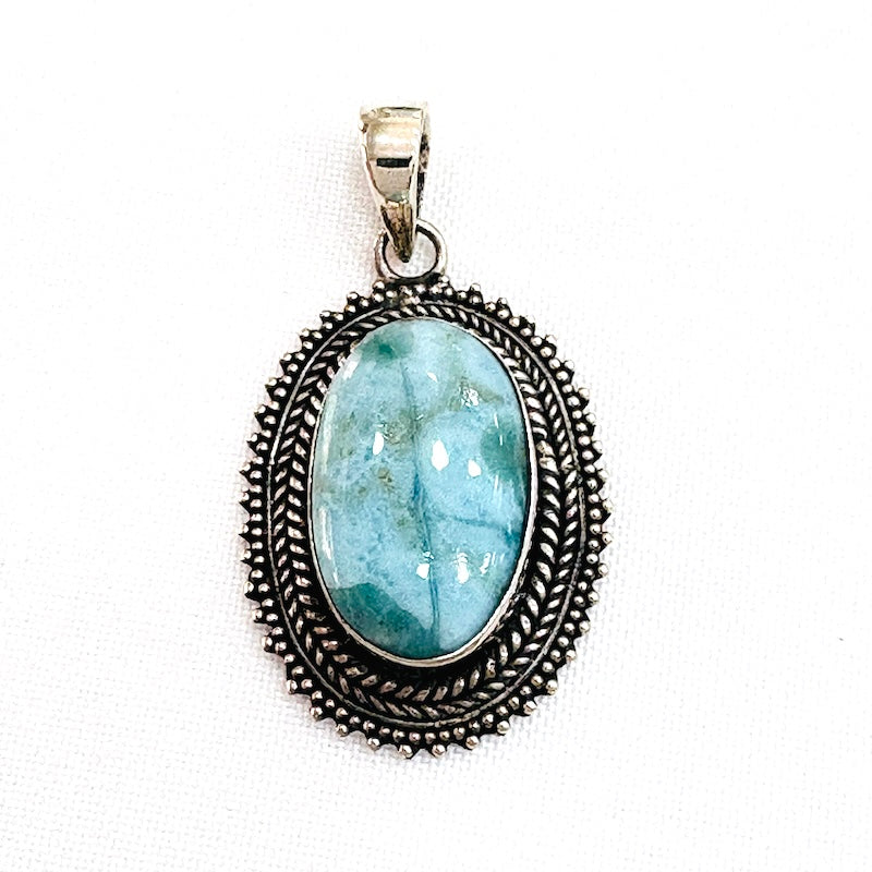 Beautiful Antique Style Larimar Pendant