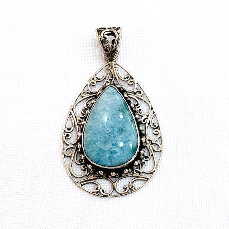 Elegant Antique Looking Larimar Pendant