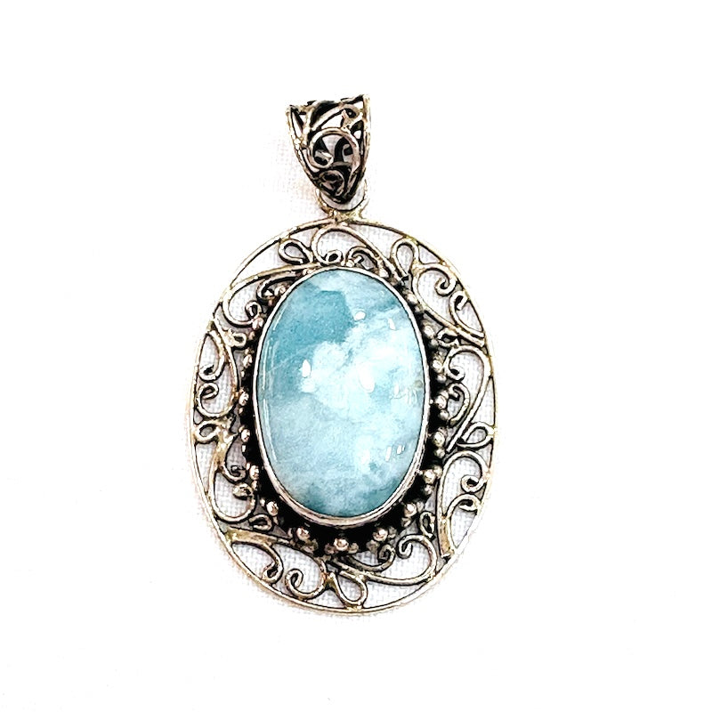 Beautiful Larimar Silver Pendant