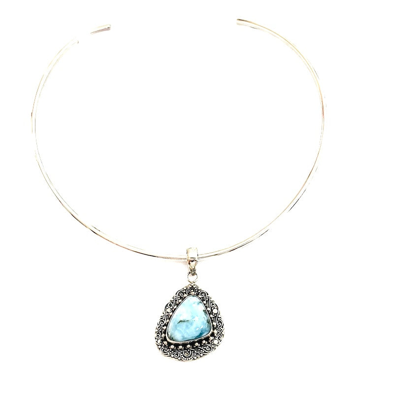Beautiful Antique Look Larimar Pendant