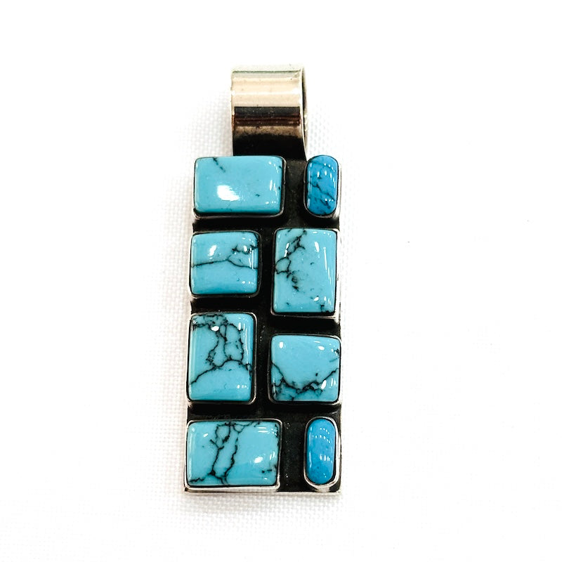 Rectangular Turquoise Silver Pendant
