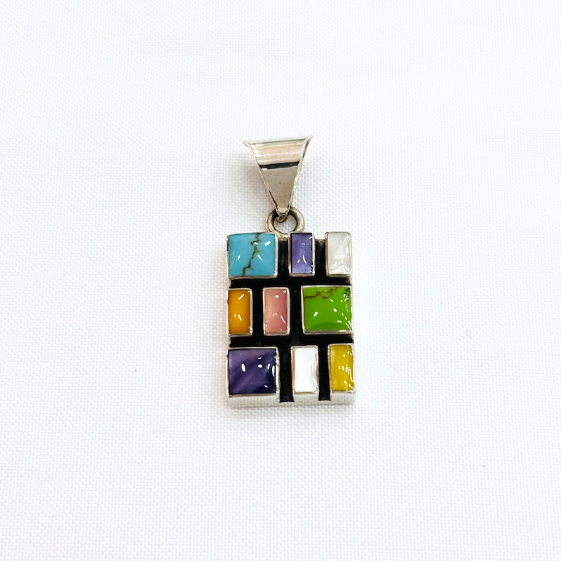 Multicolor Brick Pattern Design Pendant