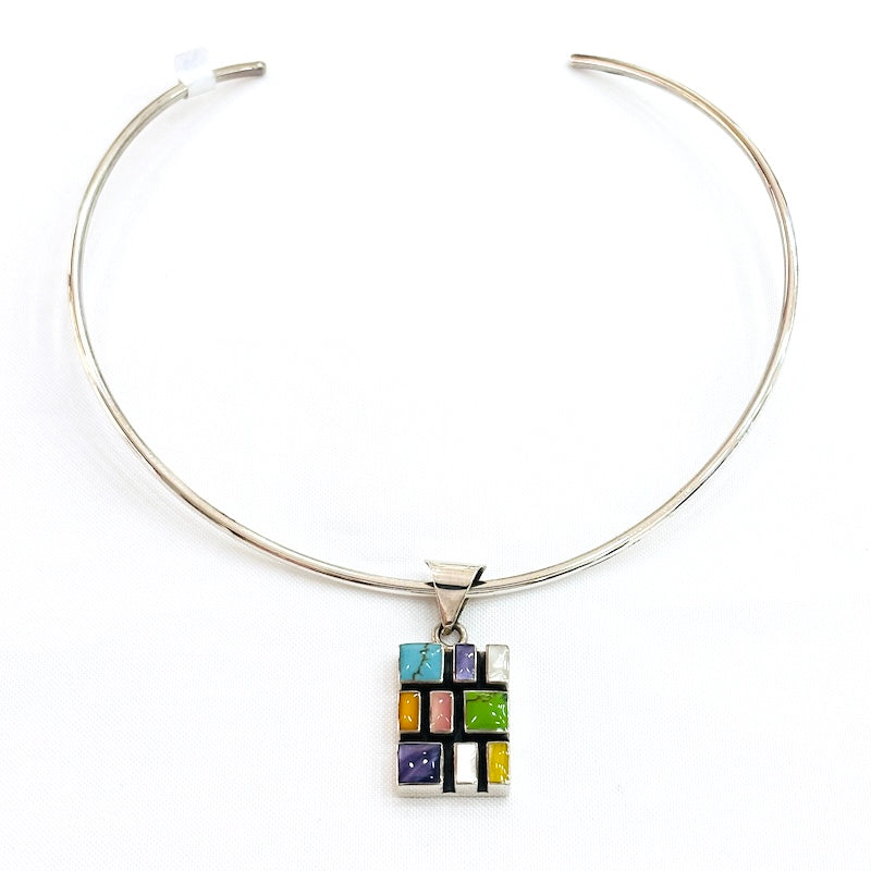 Multicolor Brick Pattern Design Pendant