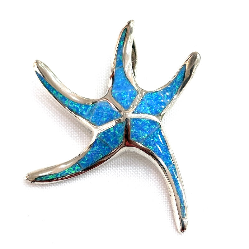 Light Blue Opal Starfish Pendant