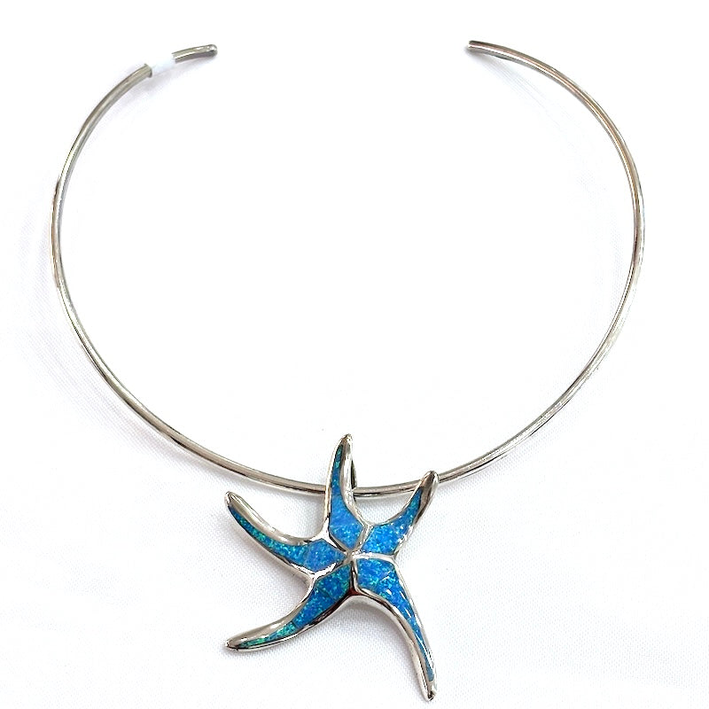 Light Blue Opal Starfish Pendant