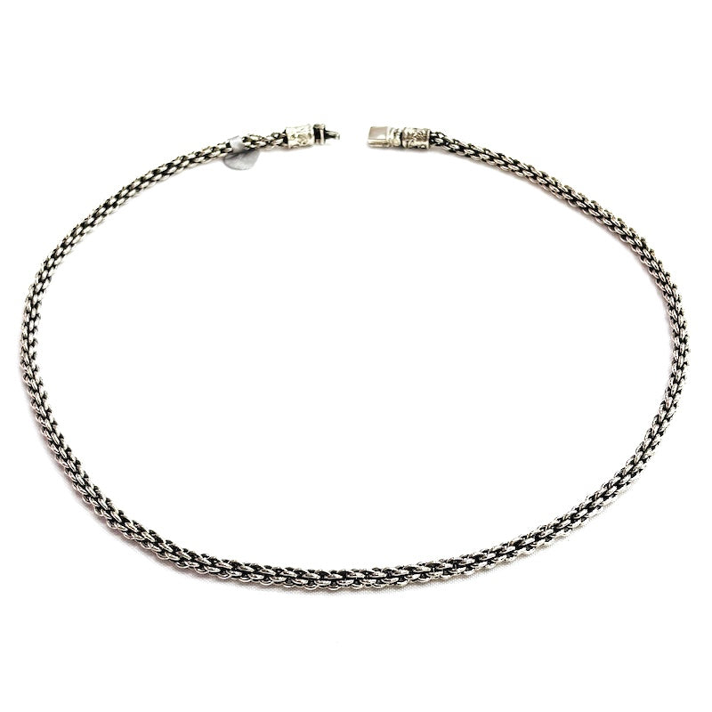Fine Braided Rings Silver Chain